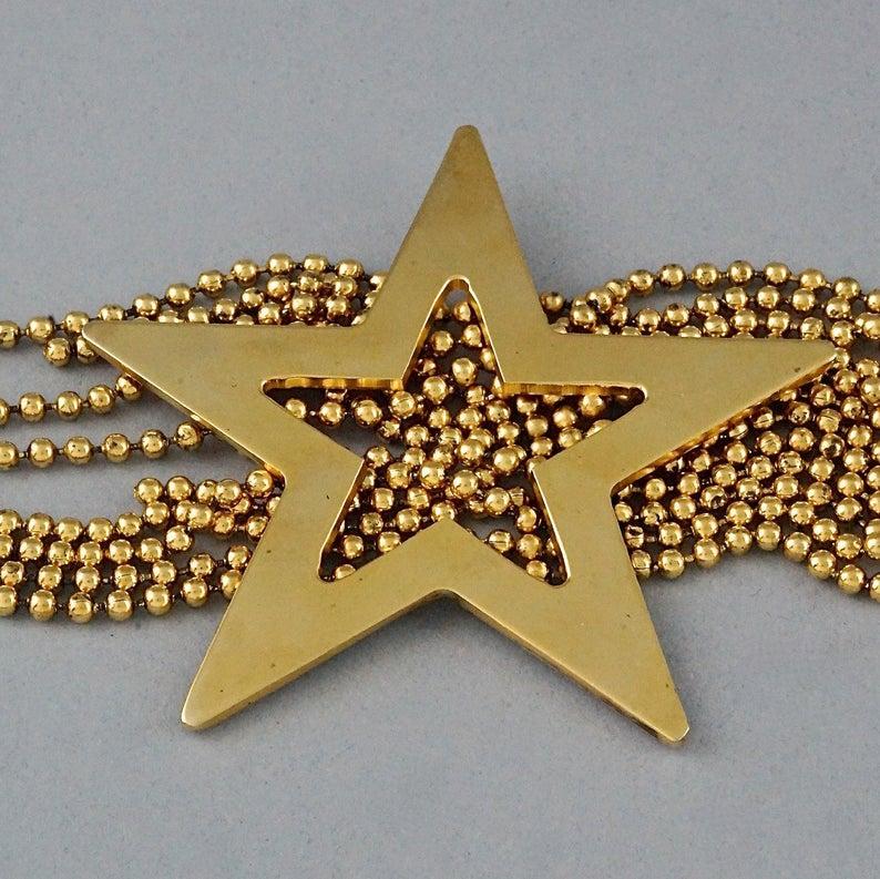 Vintage MOSCHINO Massive Star Strand Fringe Necklace In Excellent Condition For Sale In Kingersheim, Alsace