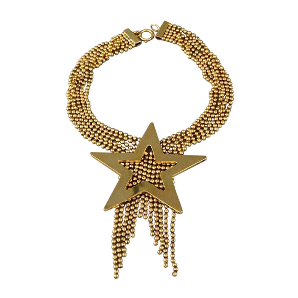 Vintage MOSCHINO Massive Star Strand Fringe Necklace For Sale