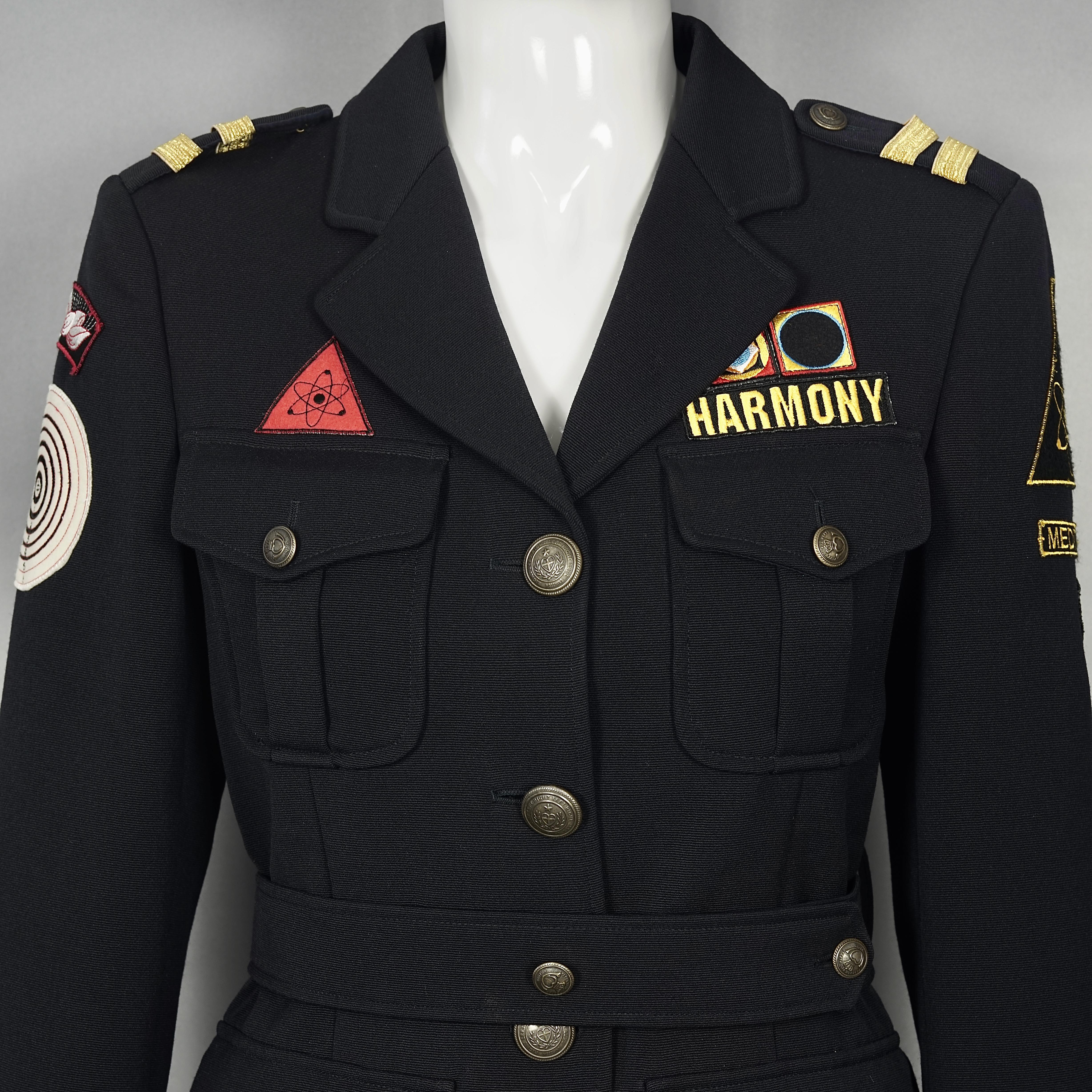 Black Vintage MOSCHINO Military Harmony Novelty Jacket