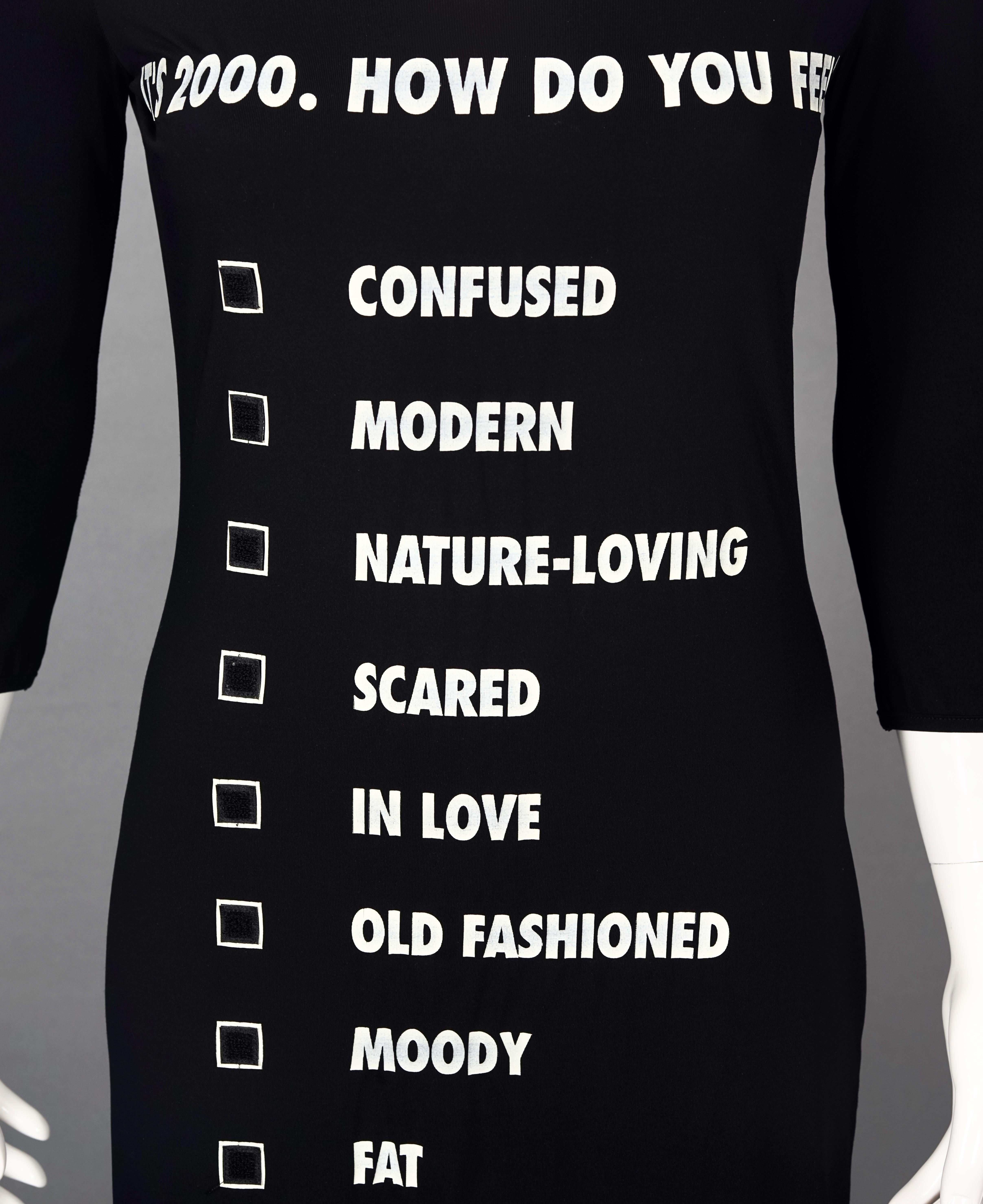 Vintage MOSCHINO Millenium Mood Checklist Maxi Dress For Sale 3