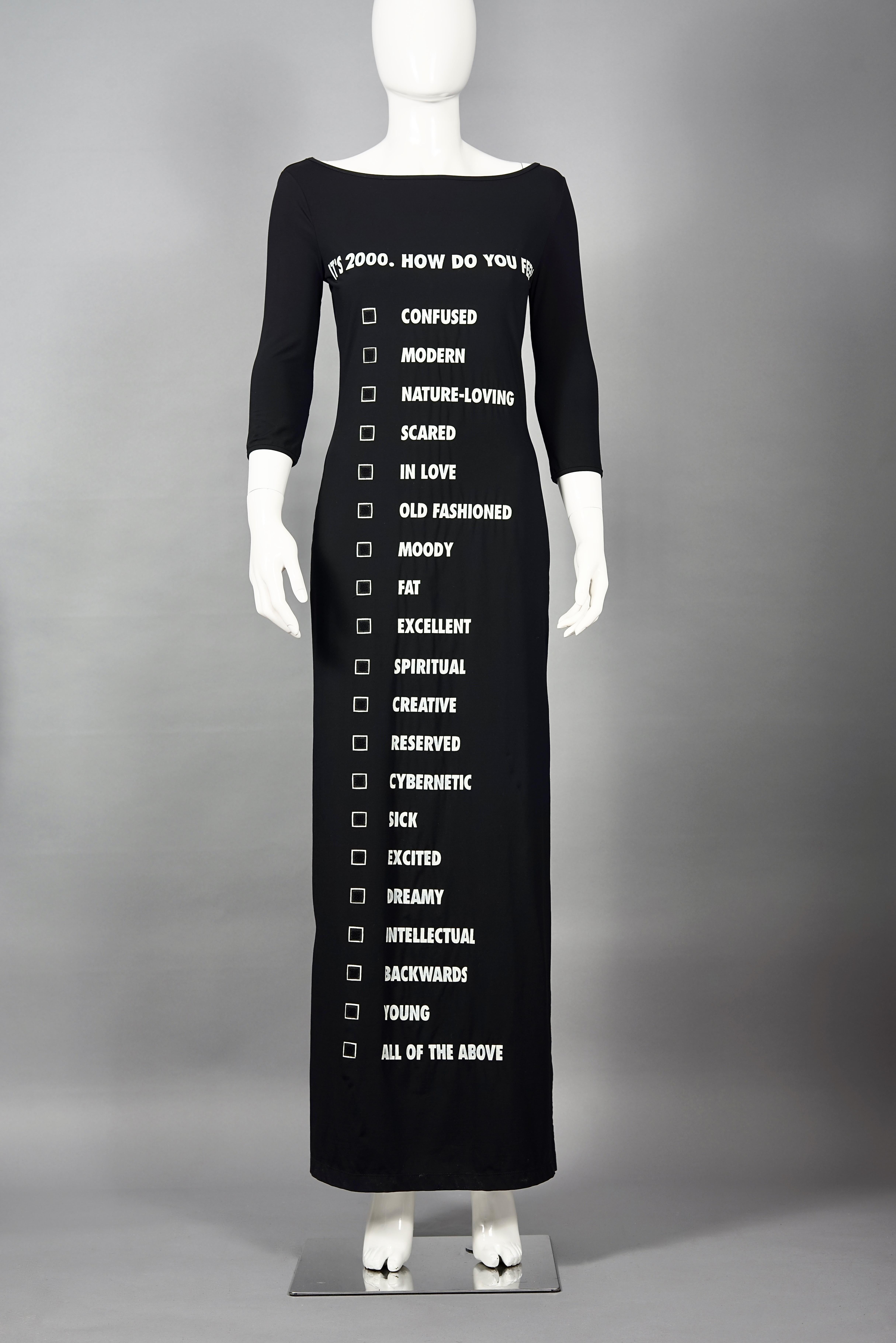 Vintage MOSCHINO Millenium Mood Checklist Maxi Dress

Measurements taken laid flat, please double bust, waist and hips:
Shoulder: 15.75 inches (40 cm)
Sleeves: 15.75 inches (40 cm)
Bust: 17.32 inches (44 cm)
Waist: 14.96 inches (38 cm) 
Hips: 17.32