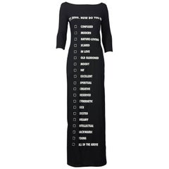 Vintage MOSCHINO Millenium Mood Checklist Maxi Dress