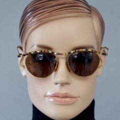 Vintage MOSCHINO Multicolour Rhinestones Novelty Sunglasses