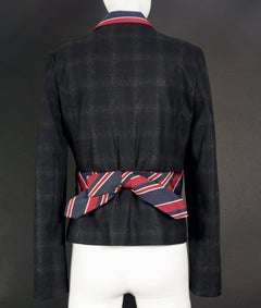 MOSCHINO - Blazer à carreaux à col bénitier fantaisie vintage