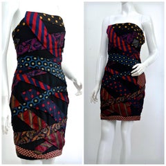 Vintage MOSCHINO Neckties Bustier Silk Dress