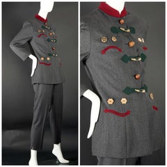 Vintage MOSCHINO "Nuts About You" Nut Buttons Facial Expression Bavarian Jacket