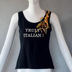 Vintage MOSCHINO Pasta Tomato "Truly Italian" Novelty Tank Top