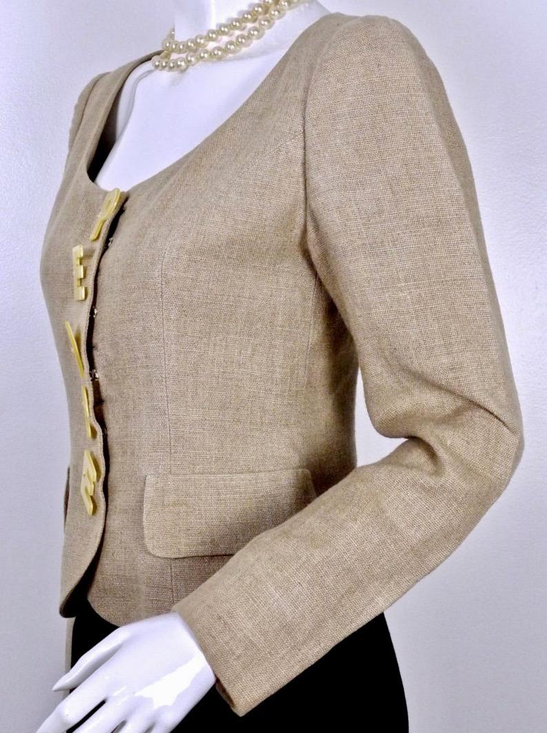 Women's Vintage MOSCHINO PEACE Novelty Linen Jacket