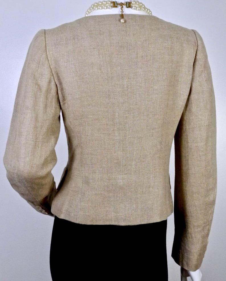 Vintage MOSCHINO PEACE Novelty Linen Jacket 1