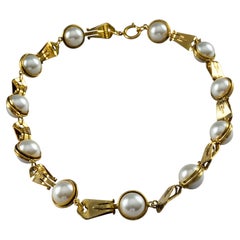 Vintage MOSCHINO Boucles d'oreilles perles à pince A Link Collier Novelty