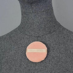 Vintage MOSCHINO Pink Cosmetic Powder Puff Novelty Brooch