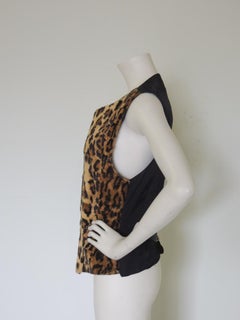 Vintage Moschino Plush Leopard Print Vest
