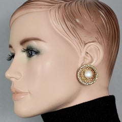 Orecchini a disco con perle e strass MOSCHINO vintage