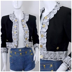 Vintage MOSCHINO Veste courte à rubans froncés