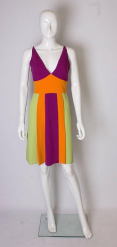 Vintage Moschino Multi Colour Runway Crepe Dress