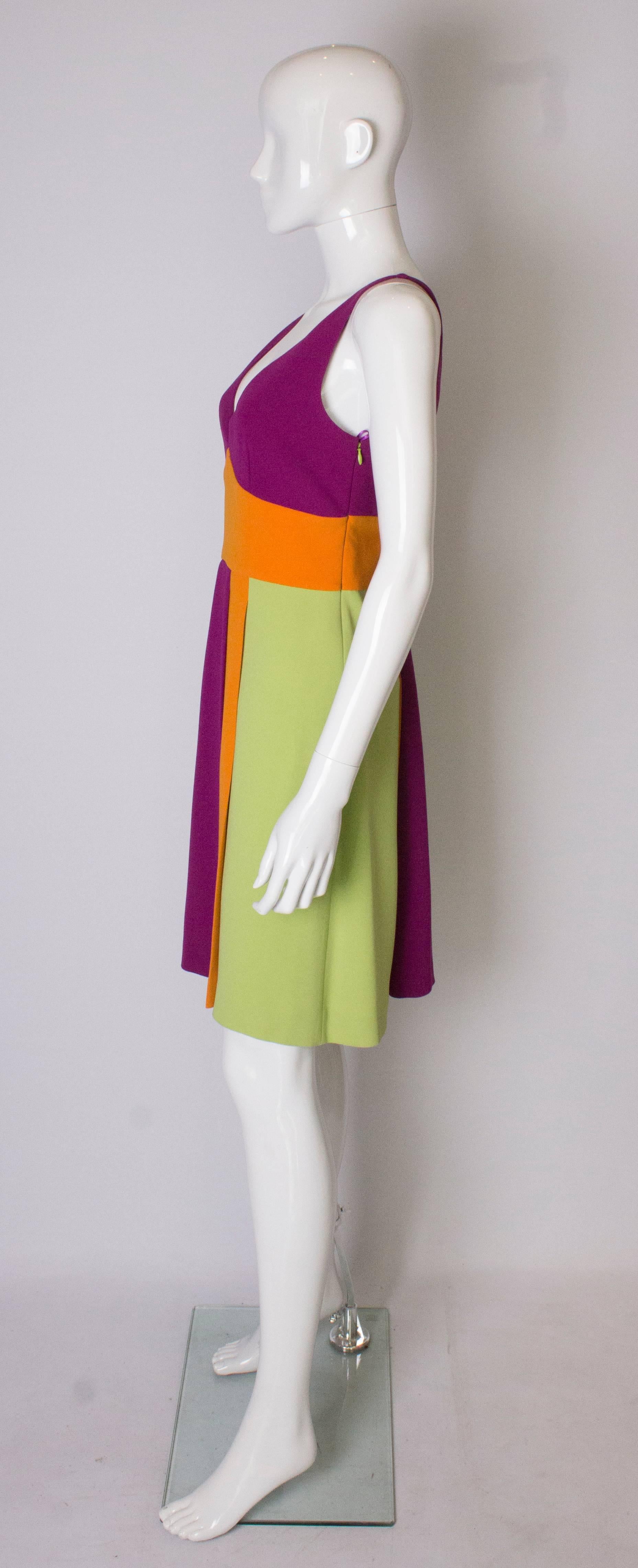 Women's Vintage Moschino Multi Colour Runway Crepe Dress For Sale