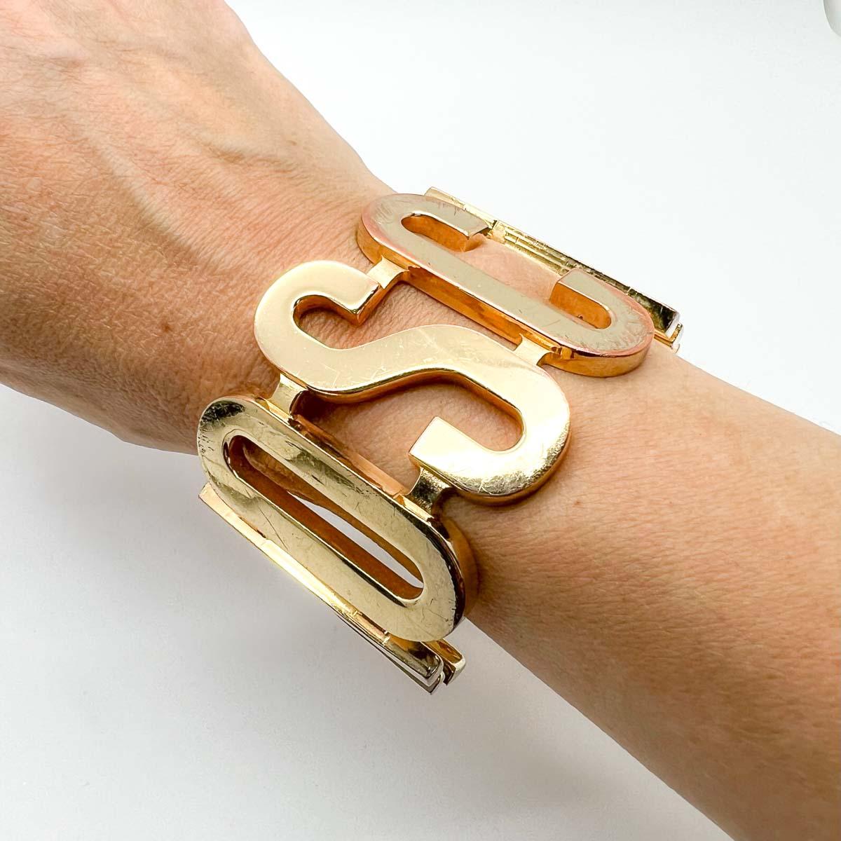 Vintage MOSCHINO Runway Statement Letter Cuff 1980s In Fair Condition In Wilmslow, GB