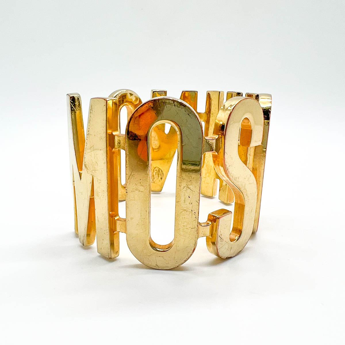 Vintage MOSCHINO Runway Statement Letter Cuff 1980s For Sale 2