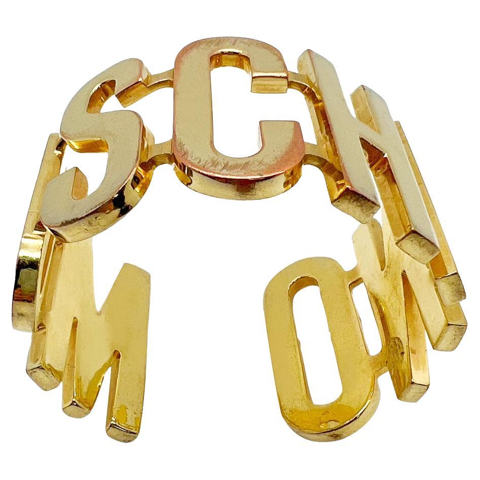 Vintage MOSCHINO Runway Statement Letter Cuff 1980s For Sale
