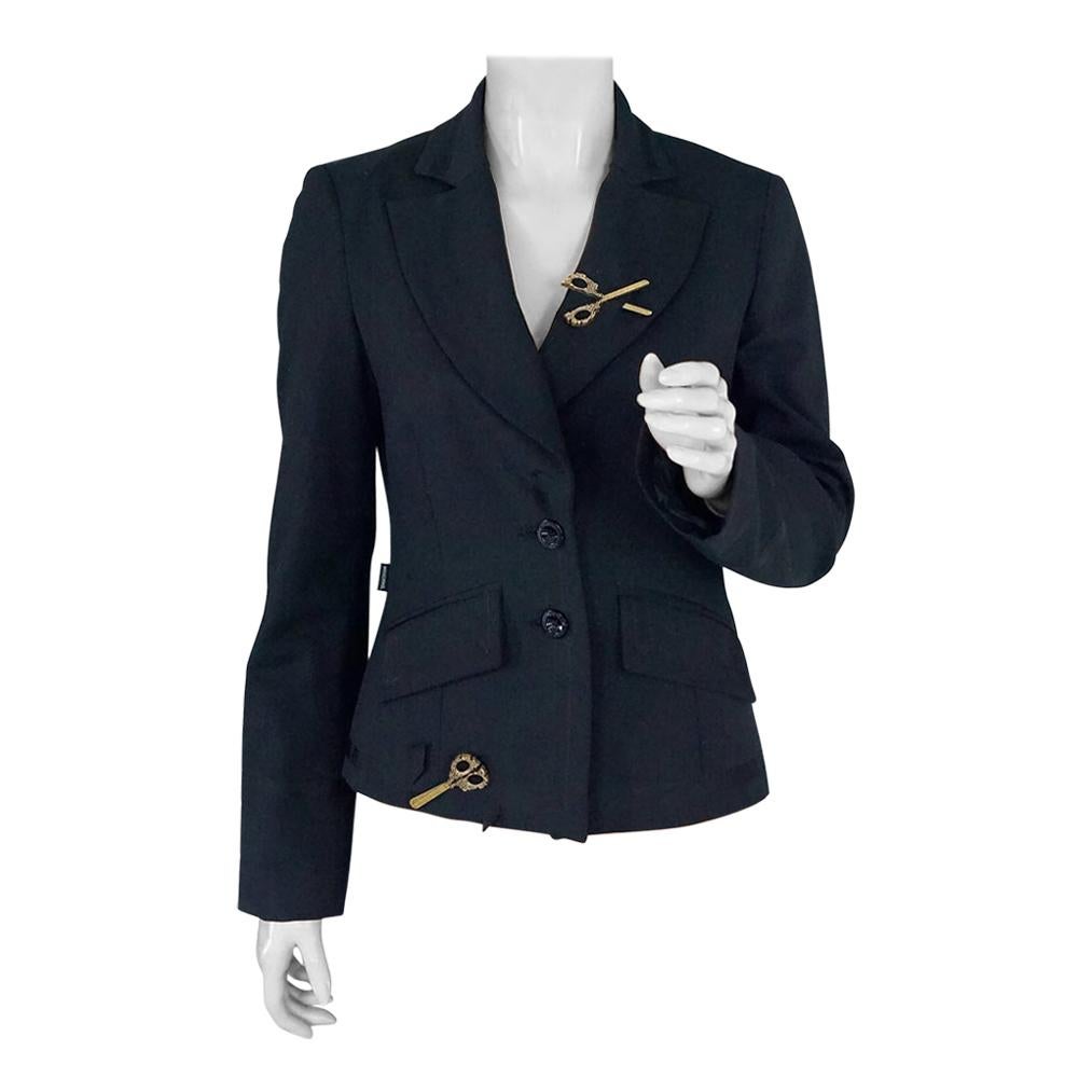 Vintage MOSCHINO Scissor Novelty Blazer Jacket For Sale