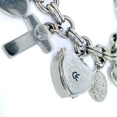 Vintage Moschino SIlver Stainless Steel Charm Bracelet Y2K