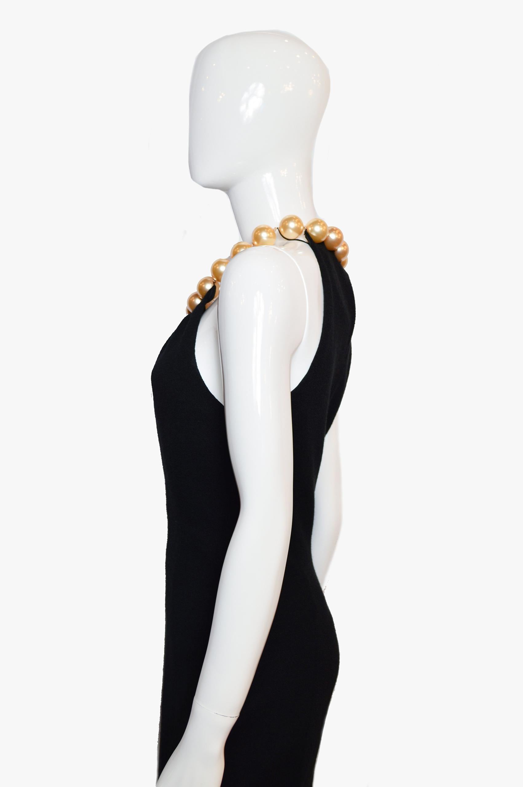 Vintage Moschino Sleeveless Evening Dress with Artificial Pearls, 2000s In Good Condition In New York, NY