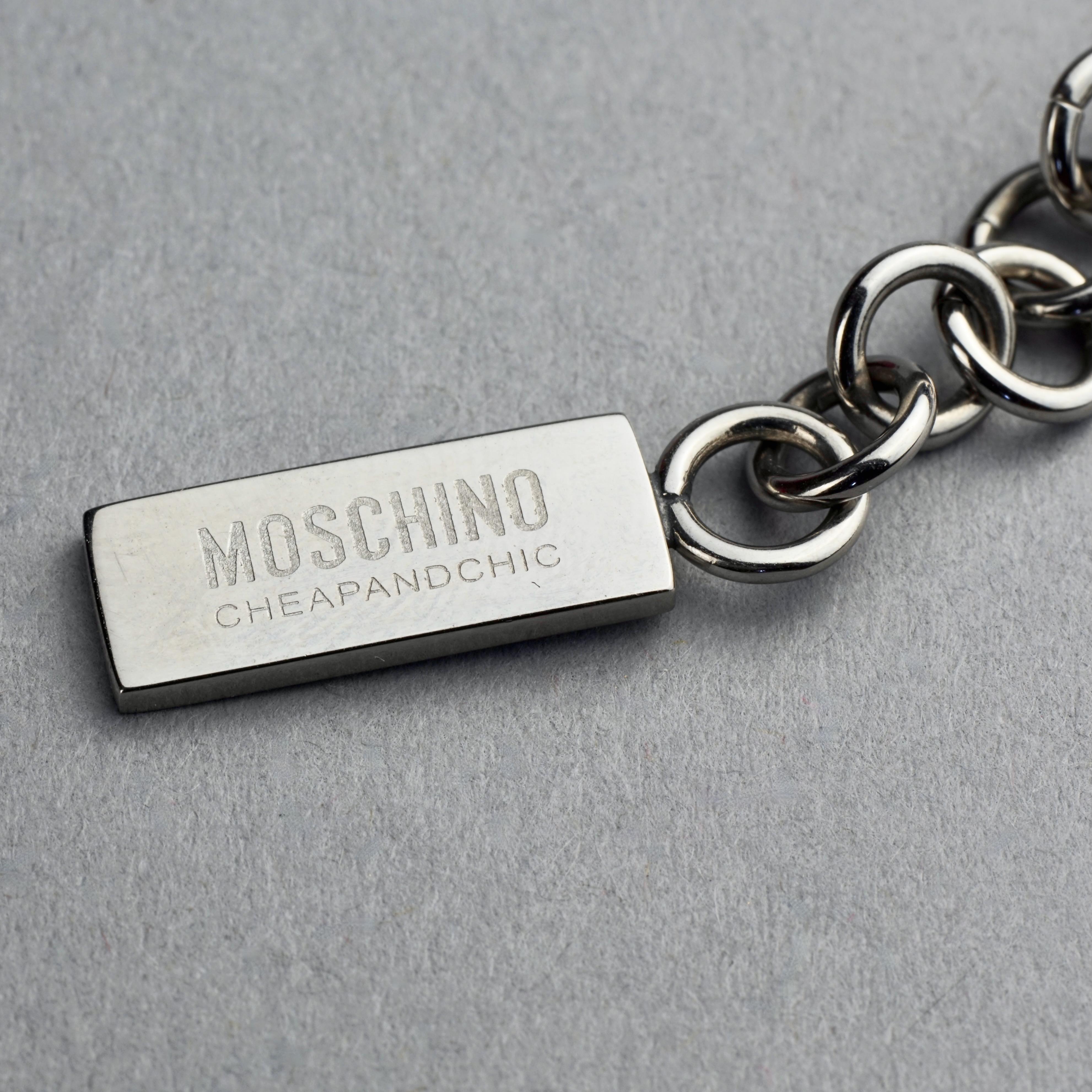 Vintage MOSCHINO Strass Are A Girls Best Friend Rhinestone Novelty Bracelet For Sale 5