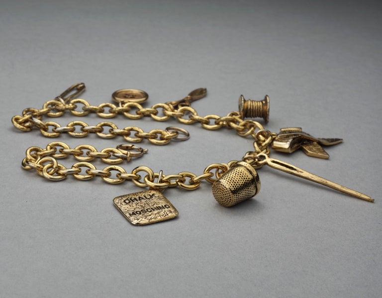 Vintage MOSCHINO Tailor's Sewing Tools Charm Necklace at 1stDibs