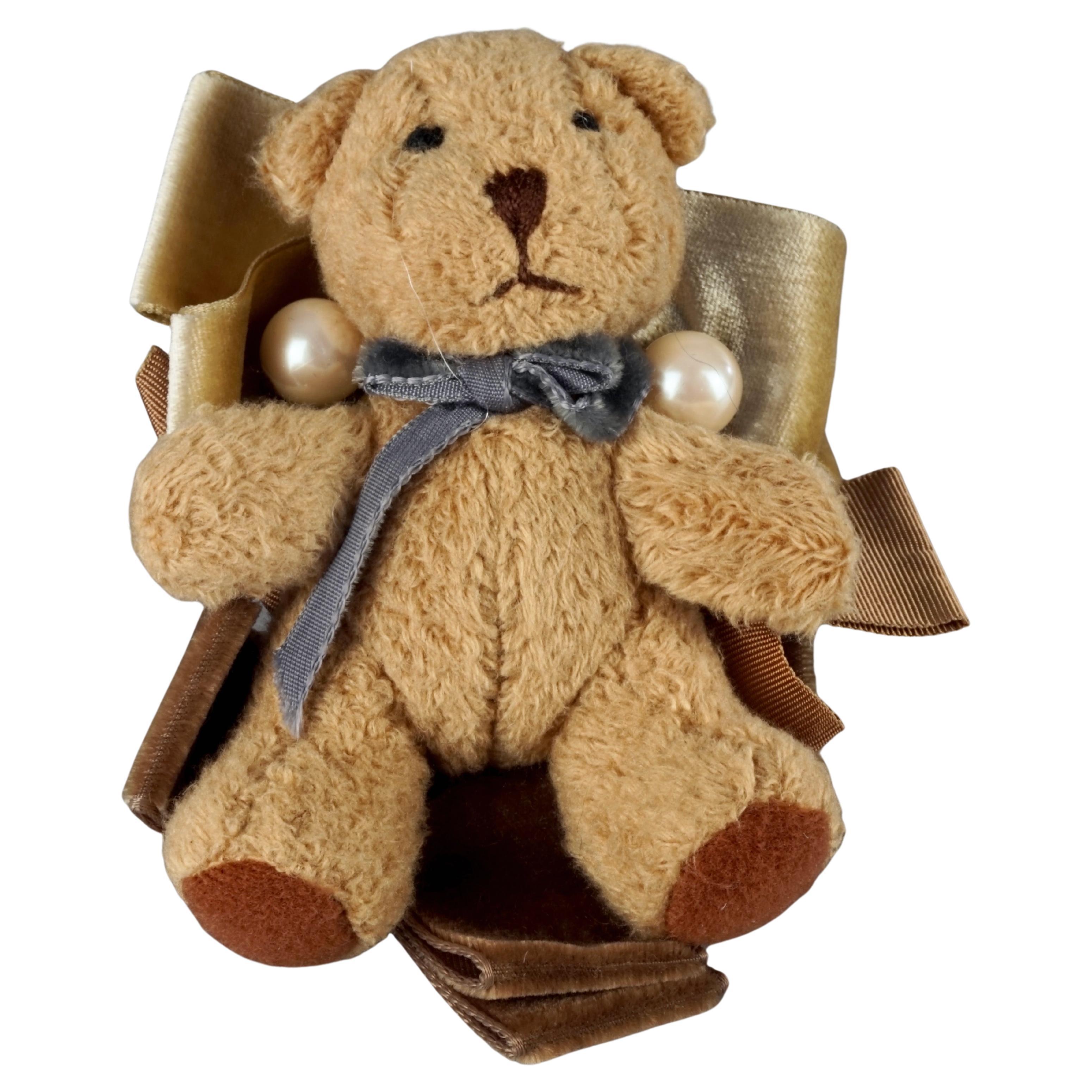 Vintage MOSCHINO Teddy Bear Novelty Brooch For Sale