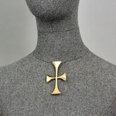 Vintage MOSCHINO Templar Cross Novelty Brooch