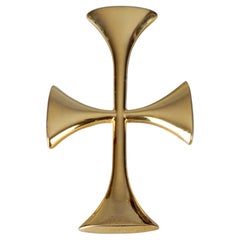 Vintage MOSCHINO Templar Cross Novelty Brooch