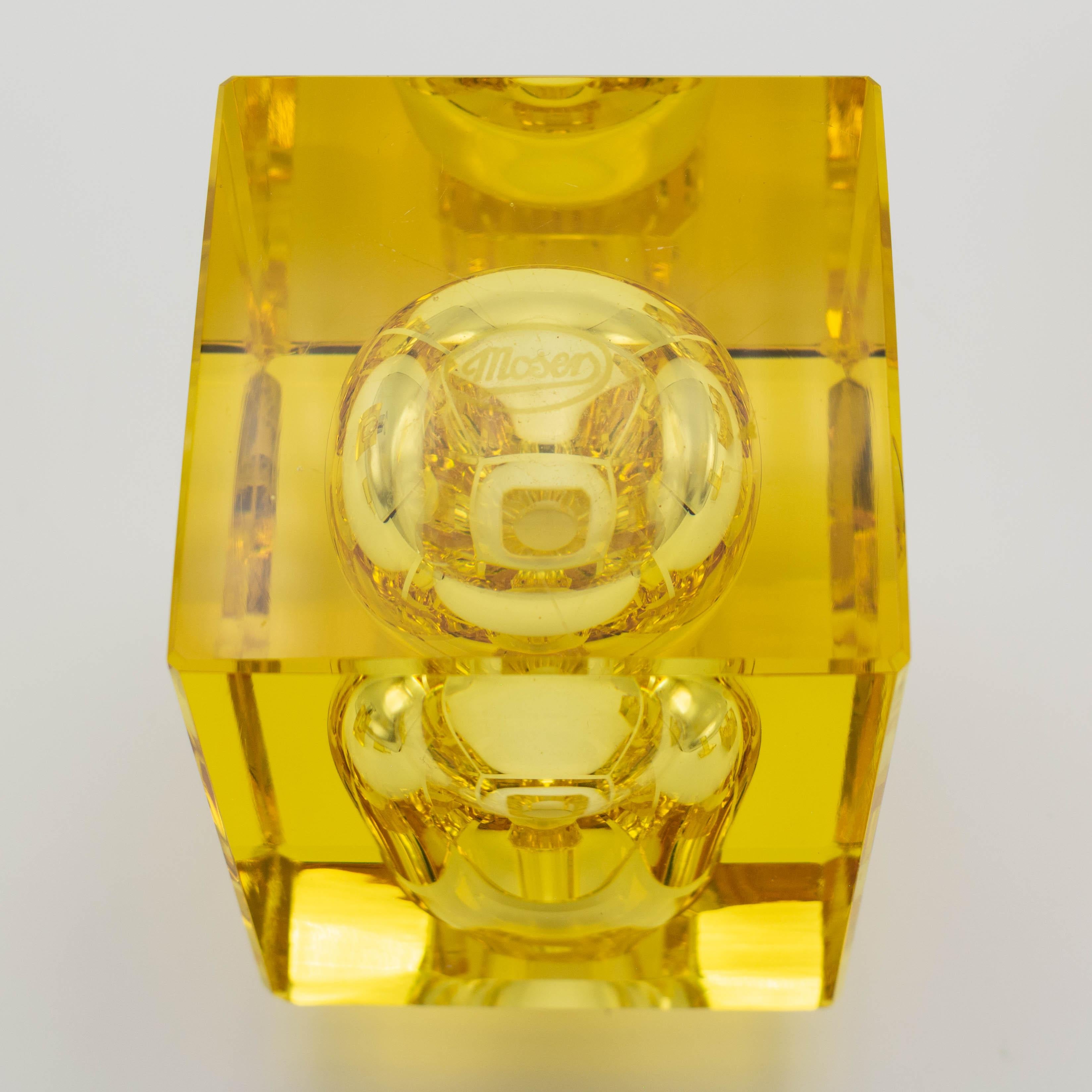 Art Deco Vintage Moser 3 Piece Glass Perfume Vanity Set For Sale