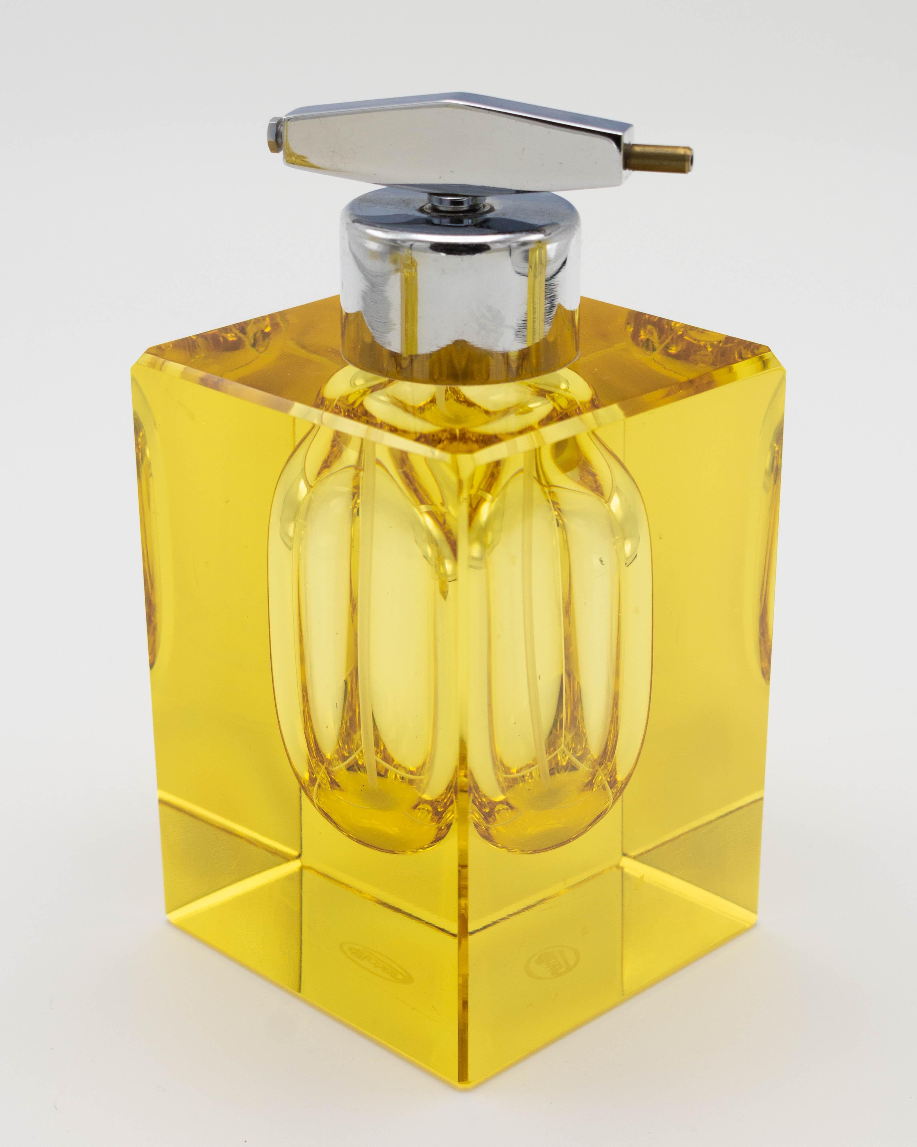 Vintage Moser 3 Piece Glass Perfume Vanity Set For Sale 1