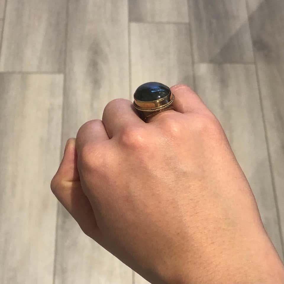 moss agate gold ring
