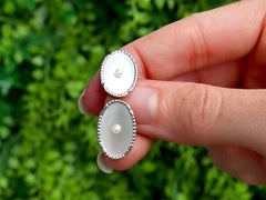 Riemer Vintage Czechoslovakian Mother of Pearl and Pearl Gold Gents Dress Set