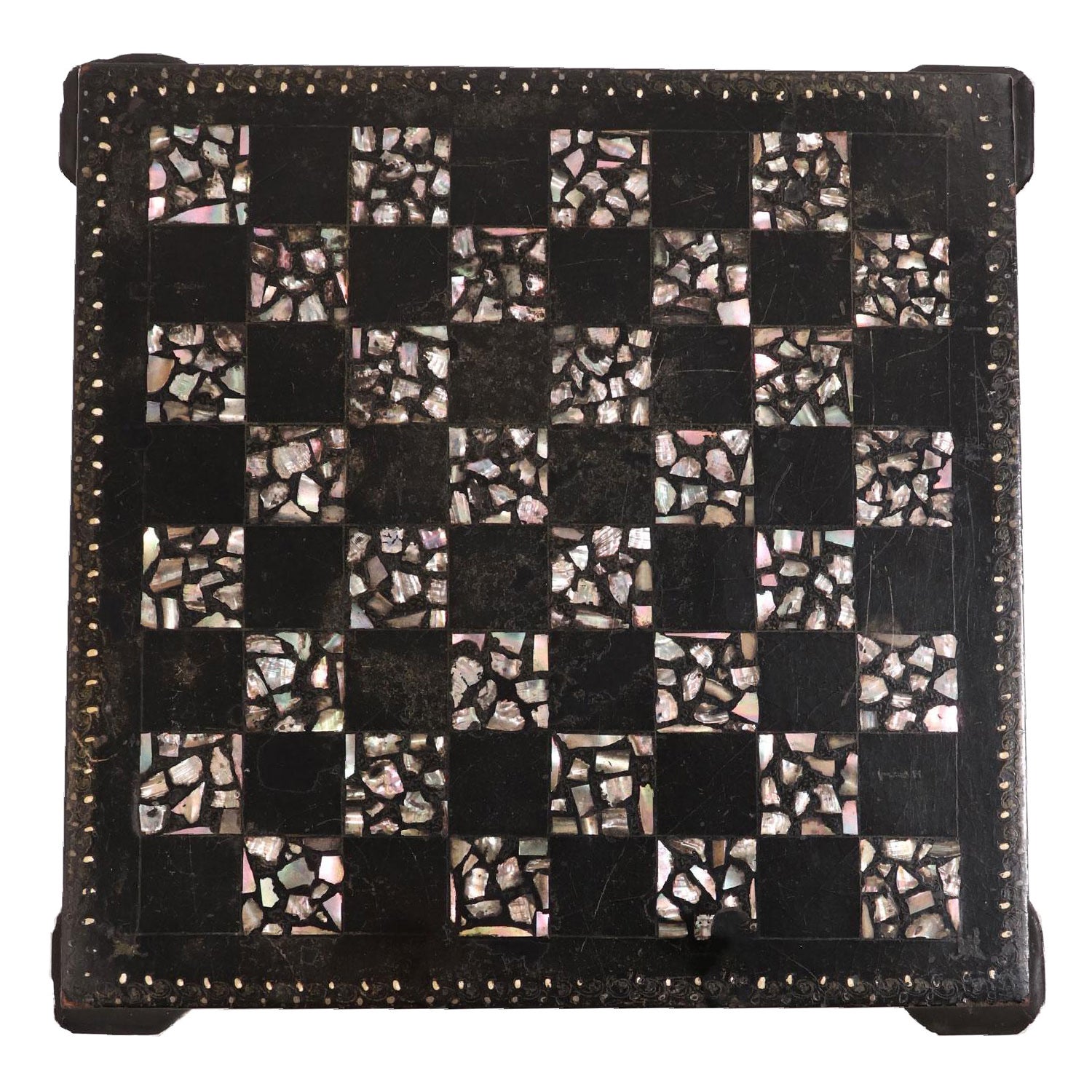 Vintage Mother of Pearl Chess Board
