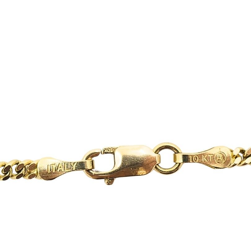 Ciondolo di madreperla vintage con catena in oro 10 carati in vendita 1