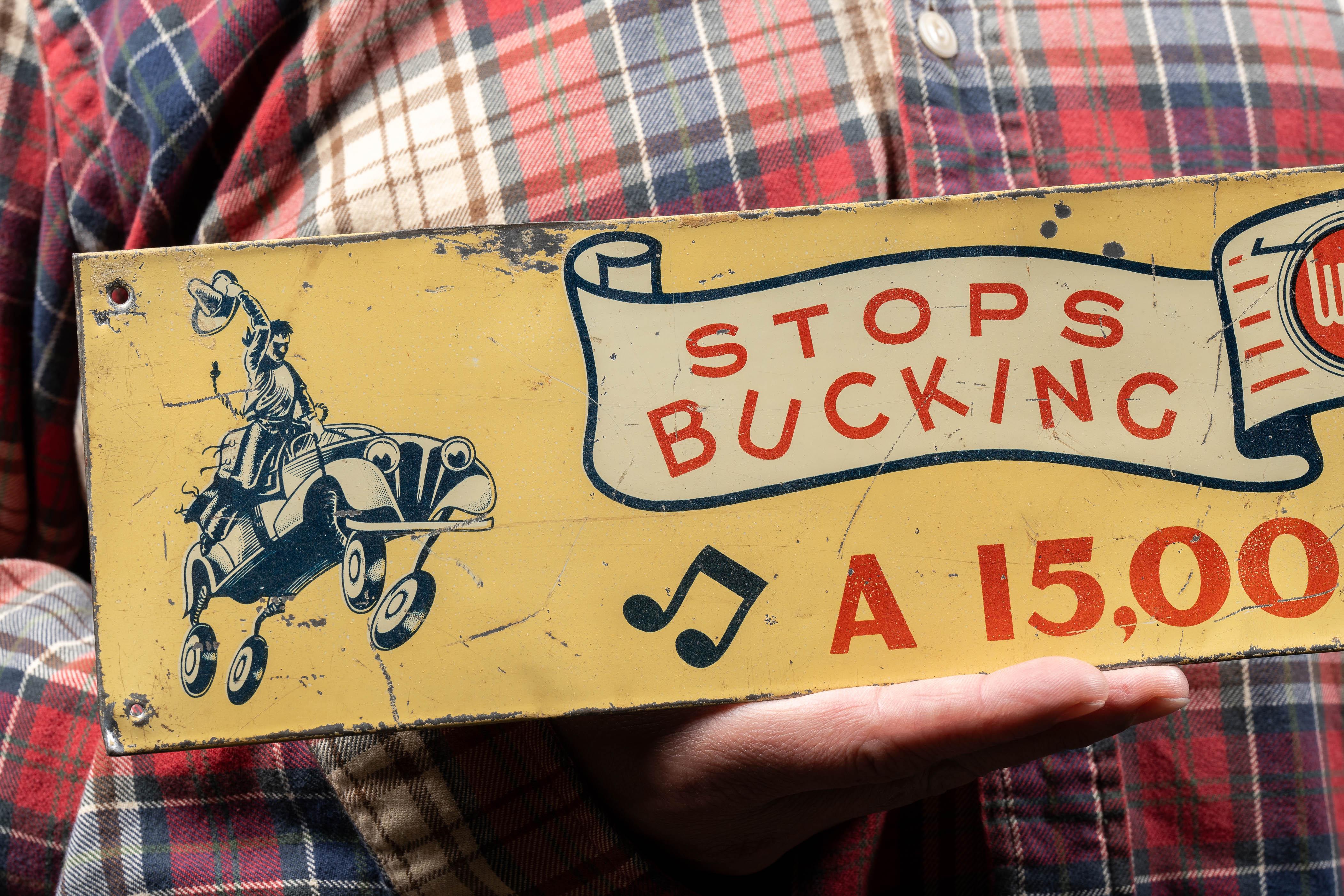 c. 1940s; R. M. Hollingshead Corp. - Camden, NJ

Vintage tune-up fluid advertising sign.

This piece advertises Whiz's 