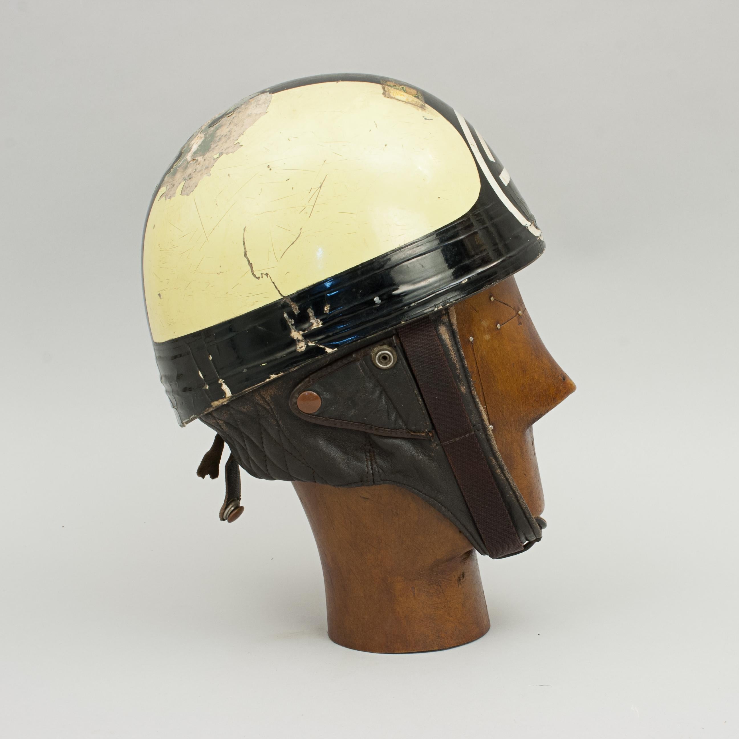 antique motorcycle helmet
