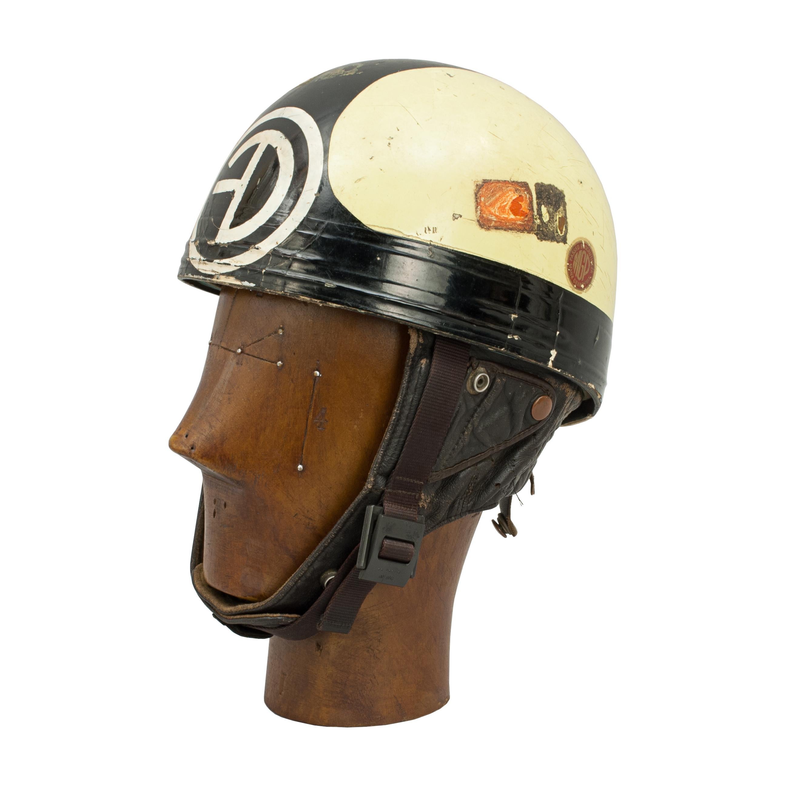 Vintage Motorcycle Racing Cromwell Crash Helmet, Manx Grand Prix, TT Isle of Man