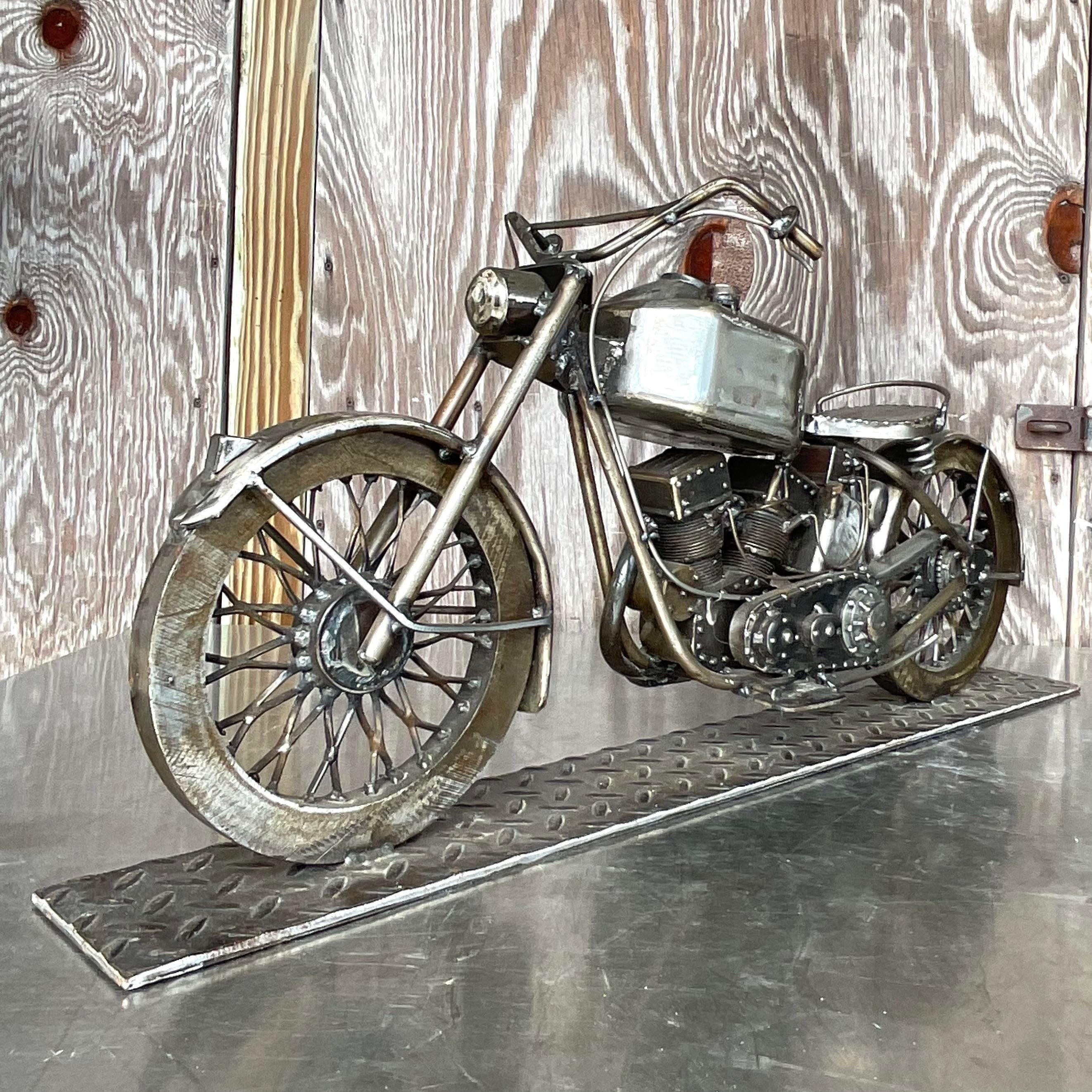20th Century Vintage Motorcycle Sculpture For Sale