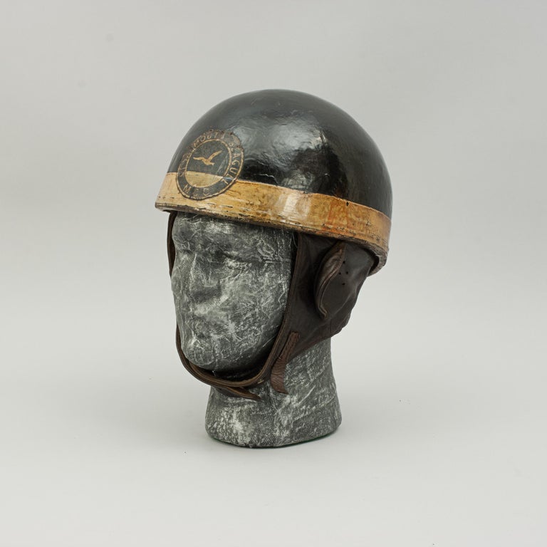 Mid-20th Century Vintage Motorcycling Crash Helmet, Great Yarmouth Seagull MCC For Sale