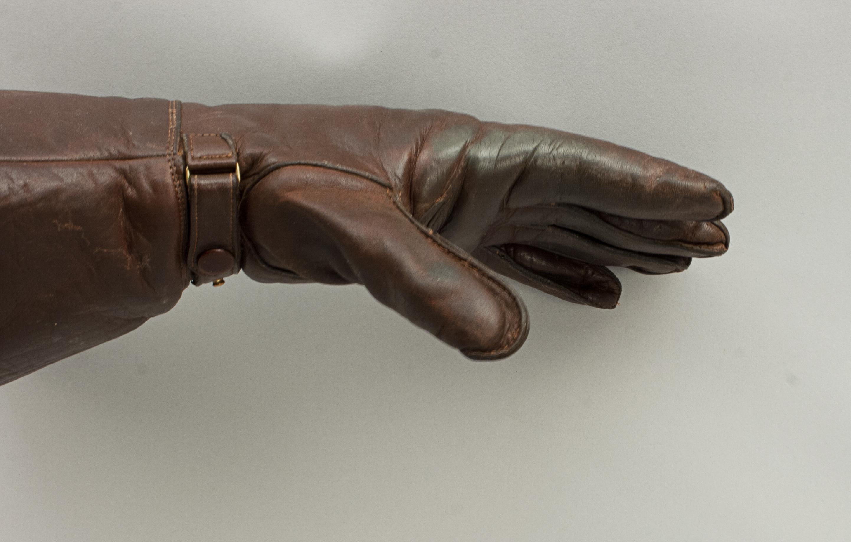 Mid-20th Century Vintage Motorcycling Gauntlets For Sale