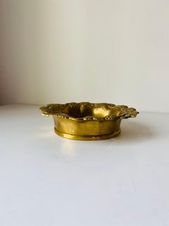 Vintage Mottahedeh Brass Champagne Bottle Coaster with Grapevine Detail