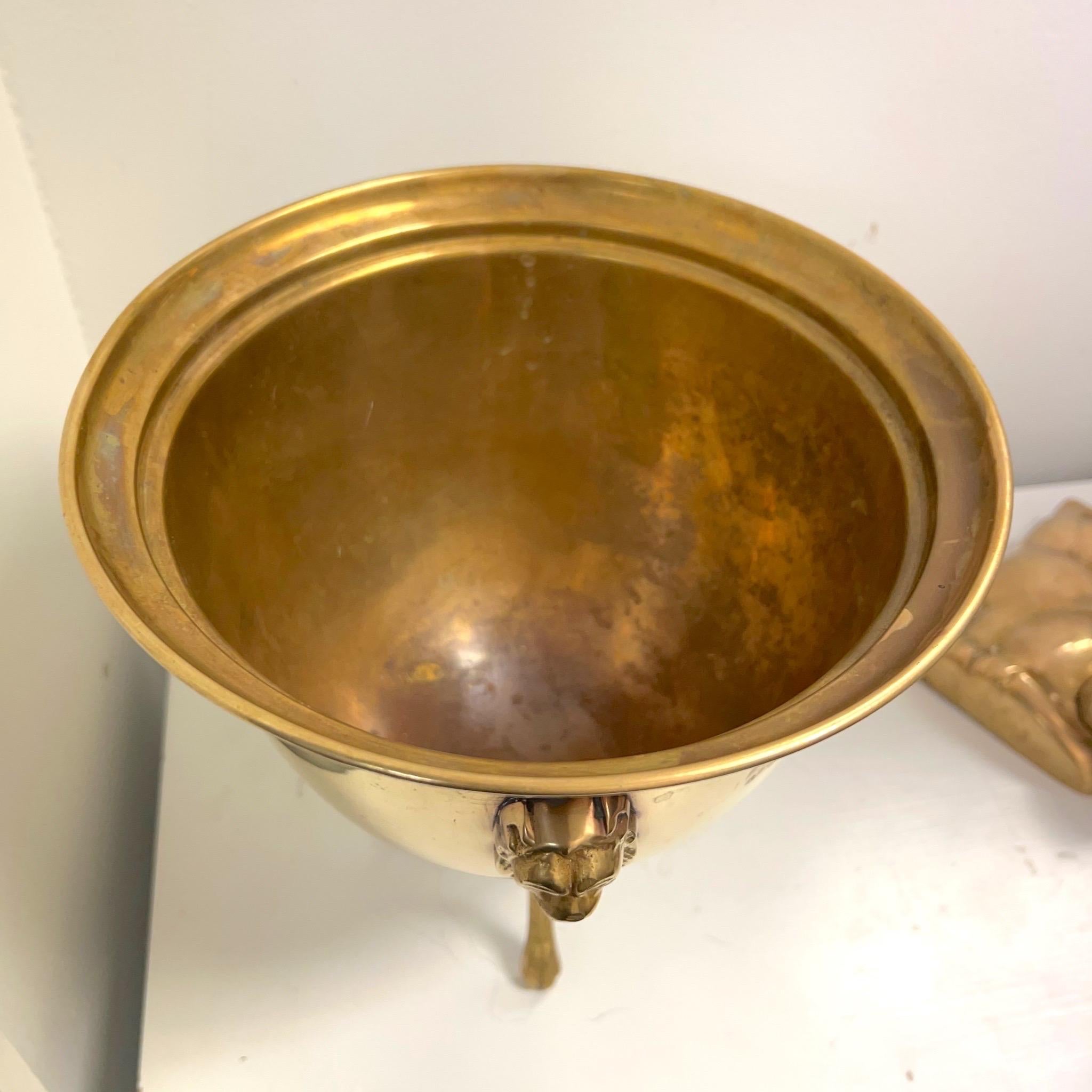 Vintage Mottahedeh Brass Champagne Bucket For Sale at 1stDibs
