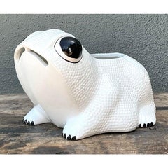 Vintage Mottahedeh Glazed Ceramic Hobnail Frog