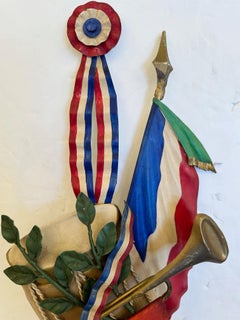 Vintage Mottahedeh Pair of French Style Painted Tole & Iron Candle Sconces