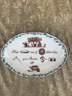 Vintage Mottahedeh Porcelain Garden Themed Catchall Dish