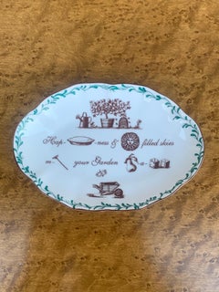 Vintage Mottahedeh Porcelain Garden Themed Catchall Dish