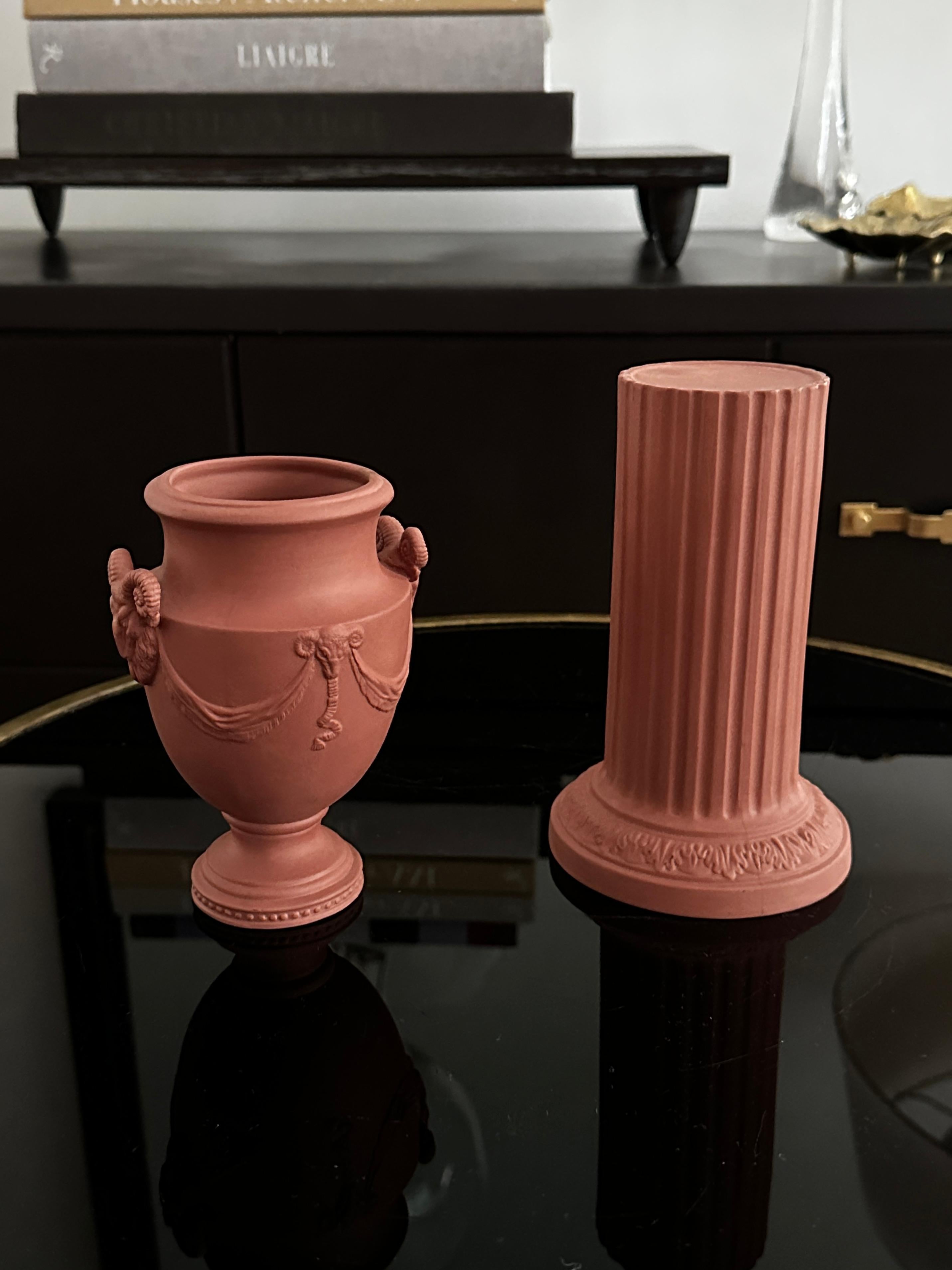 Italian Vintage Mottahedeh Terracotta Urn And Pedestal For Sale